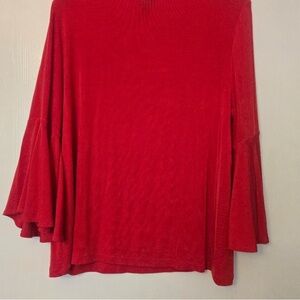 Red Flared Sleeve Top